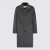 Ami Alexandre Mattiussi Single-breasted Wool Knee-length Coat In Gray