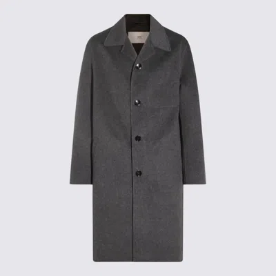 AMI ALEXANDRE MATTIUSSI GREY WOOL COAT