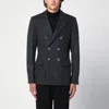 Ami Alexandre Mattiussi Grey Double-breasted Jacket With Peak Revers In Wool Man In Grey