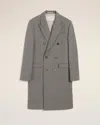 Ami Alexandre Mattiussi Grey Wool Herringbone Double Breasted Coat Grey In Gray