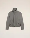 Ami Alexandre Mattiussi Grey Wool Herringbone Harrington Jacket Grey In Gray