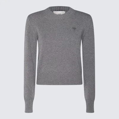 AMI ALEXANDRE MATTIUSSI GREY WOOL KNITWEAR