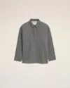 Ami Alexandre Mattiussi Wool Knitted Polo Top In Gray