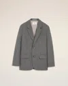 Ami Alexandre Mattiussi Grey Wool Loose Single Breasted Jacket Grey In Gray