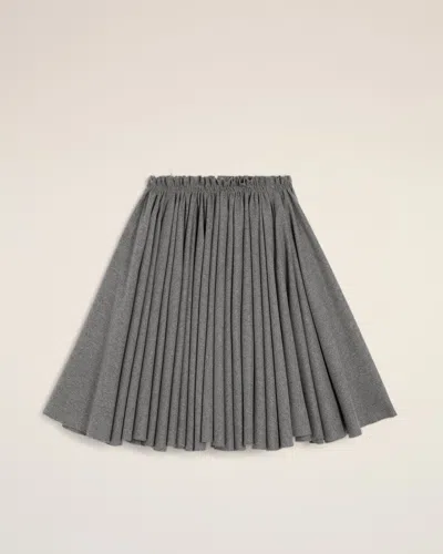 Ami Alexandre Mattiussi Grey Wool Midi Corolla Skirt Grey In Gray