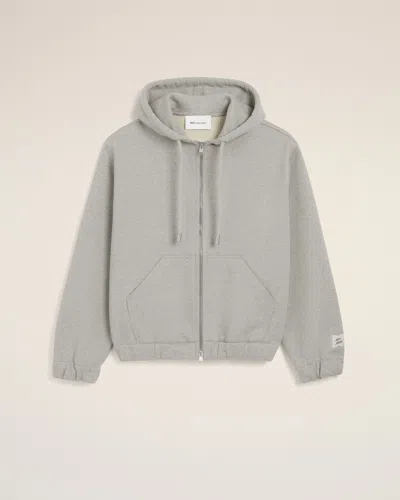 Ami Alexandre Mattiussi Grey Zipped Cotton Hoodie With Heritage Ami Paris Label Grey In Heather Ash Grey