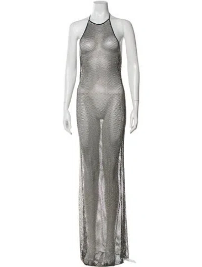 Pre-owned Ami Alexandre Mattiussi Halterneck Long Dress W/ Tags In Black