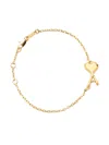 Ami Alexandre Mattiussi Hammered Ami De Coeur Bracelet In Gold