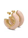 Ami Alexandre Mattiussi Pink Brass Hammered Lacquered Earrings Pink In Gold