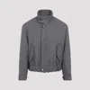 Ami Alexandre Mattiussi High Collar Jacket With Elasticated Hem And Pockets In Gray