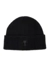 Ami Alexandre Mattiussi Ami Paris Ami De Coeur Black Wool Hat Men