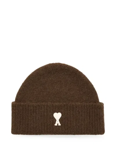 Ami Alexandre Mattiussi Hat Main Feature "quota Ami De Coeur" In Brown