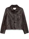 Ami Alexandre Mattiussi Leather Jacket With Chest Patch Pocket