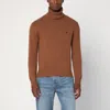 Ami Alexandre Mattiussi Ami Paris Hazelnut Ami De Coeur Turtleneck Sweater In Brown