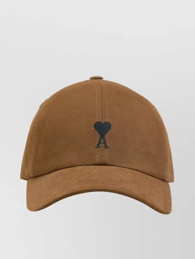 Ami Alexandre Mattiussi Hazelnut Curved Brim Hat With Eyelet Detail