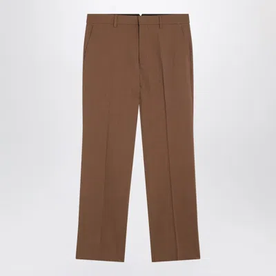 AMI ALEXANDRE MATTIUSSI HAZELNUT WOOL TROUSERS