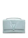 Ami Alexandre Mattiussi Heart-clasp Leather Shoulder Bag In Blue