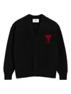 Ami Alexandre Mattiussi Ami Paris Ami De Coeur Wool Sweater In Black