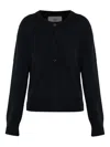 Ami Alexandre Mattiussi Heart-embroidered Button Wool Cardigan In Black