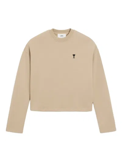 Ami Alexandre Mattiussi Heart-embroidered Cotton Sweatshirt