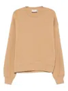 Ami Alexandre Mattiussi Heart-embroidered Cotton Sweatshirt In Gold