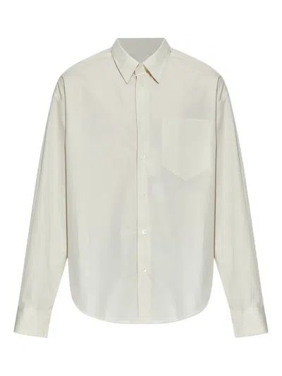 Ami Alexandre Mattiussi Heart-embroidered Long-sleeve Shirt In Neutral