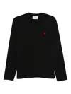 Ami Alexandre Mattiussi Ami Paris Classic Fit Ami De Coeur Organic Cotton Jersey Long-sleeve T-shirt In Black