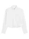 Ami Alexandre Mattiussi White Cotton Ami De Coeur Cropped Oversized Shirt White In White