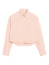 Ami Alexandre Mattiussi Pink Cotton Ami De Coeur Cropped Oversized Shirt Pink In Pink