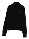 Ami Alexandre Mattiussi Ami Paris Black Wool Sweater In Black
