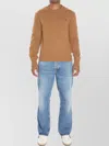 Ami Alexandre Mattiussi Ami De Coeur Sweater In Extrafine Wool And Silk In Brown