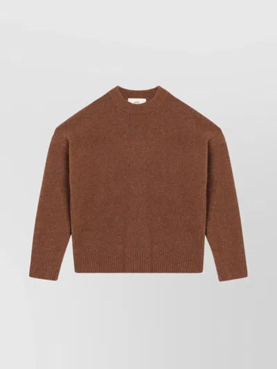 Ami Alexandre Mattiussi Ami Paris Hazelnut Ami De Coeur Sweater Men In Brown