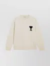 Ami Alexandre Mattiussi Ami Paris White Ami De Coeur Sweater Men In White