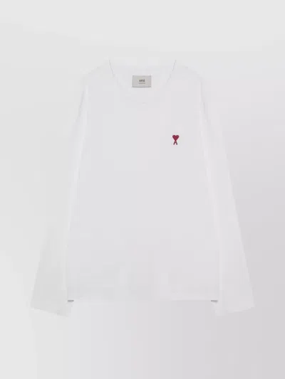 Ami Alexandre Mattiussi Heart Friend Crew Neck T Shirt In White