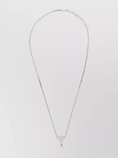 Ami Alexandre Mattiussi Heart Friend Palladium Necklace