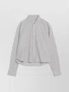 Ami Alexandre Mattiussi Ami Paris Striped Ami De Coeur Cropped Shirt Women In Gray