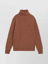 Ami Alexandre Mattiussi Ami Paris Hazelnut Ami De Coeur Turtleneck Sweater In Brown