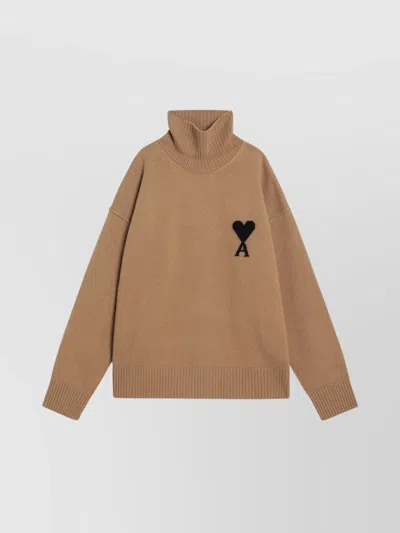 AMI ALEXANDRE MATTIUSSI HEART FRIEND TURTLENECK SWEATER
