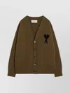 Ami Alexandre Mattiussi Ami Paris Ami De Coeur Bronze Cardigan In Brown