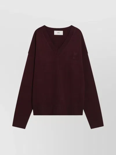 AMI ALEXANDRE MATTIUSSI HEART FRIEND WOOL AND CASHMERE SWEATER