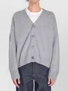 Ami Alexandre Mattiussi Ami Paris Men Wool And Cashmere Cardigan In Gray