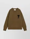 Ami Alexandre Mattiussi Ami Paris Bronze Ami De Coeur Wool Jumper In Green
