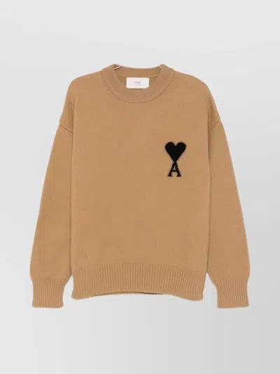 AMI ALEXANDRE MATTIUSSI HEART FRIEND WOOL KNIT SWEATER