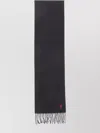 Ami Alexandre Mattiussi Heart Friend Wool Scarf With Fringed Hems