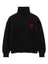 Ami Alexandre Mattiussi Ami De Caur Virgin Wool Turtleneck Sweater In Black