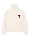 Ami Alexandre Mattiussi White Wool Ami De Coeur Funnel Neck Sweater White In White