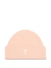 Ami Alexandre Mattiussi Heart-logo Beanie In Pink