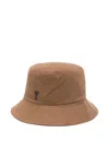 Ami Alexandre Mattiussi Heart-logo Bucket Hat In Brown