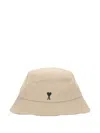 Ami Alexandre Mattiussi Heart-logo Bucket Hat In Neutral