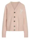 Ami Alexandre Mattiussi Heart-logo Button Cardigan In Pink